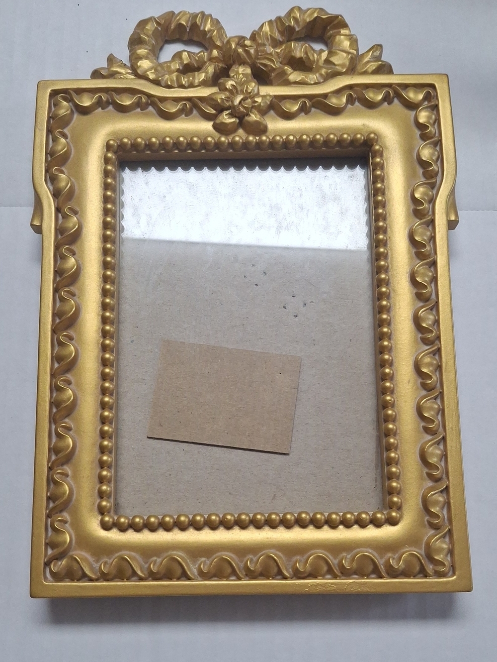 Vintage Hollywood Regency Gold Bow Picture Frame 4x6